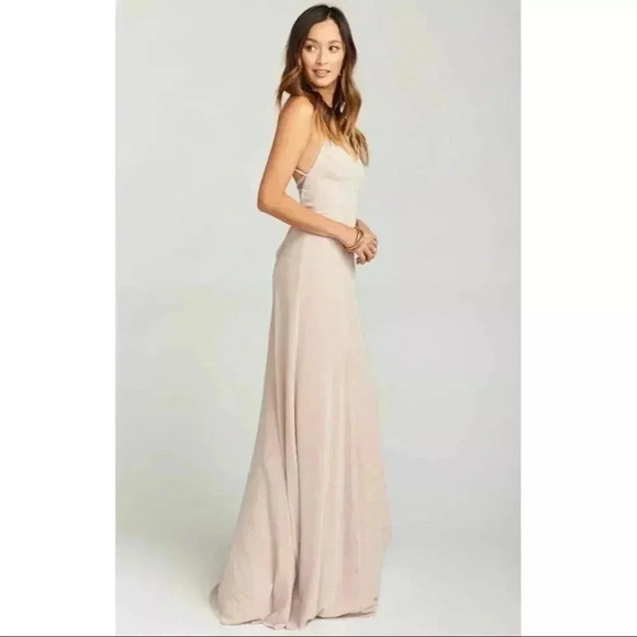 Show Me Your Mumu Godshaw Goddess Gown in Blush Dancing Queen Shine(XXS)NWT - Picture 4 of 12